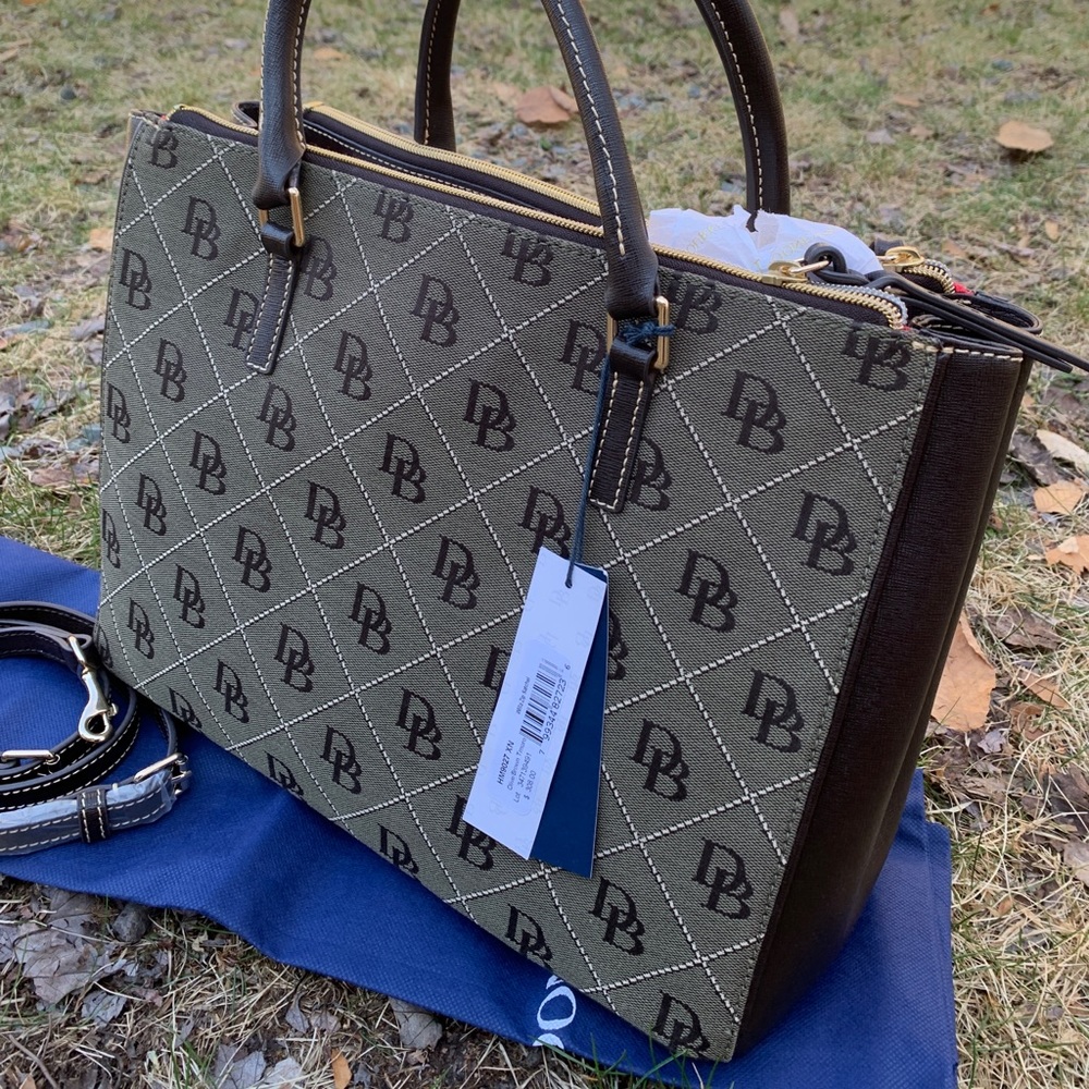 Authentic DOONEY & BOURKE Leather canvas ZIP SAtchel/Crosby - Picture 3 of 16